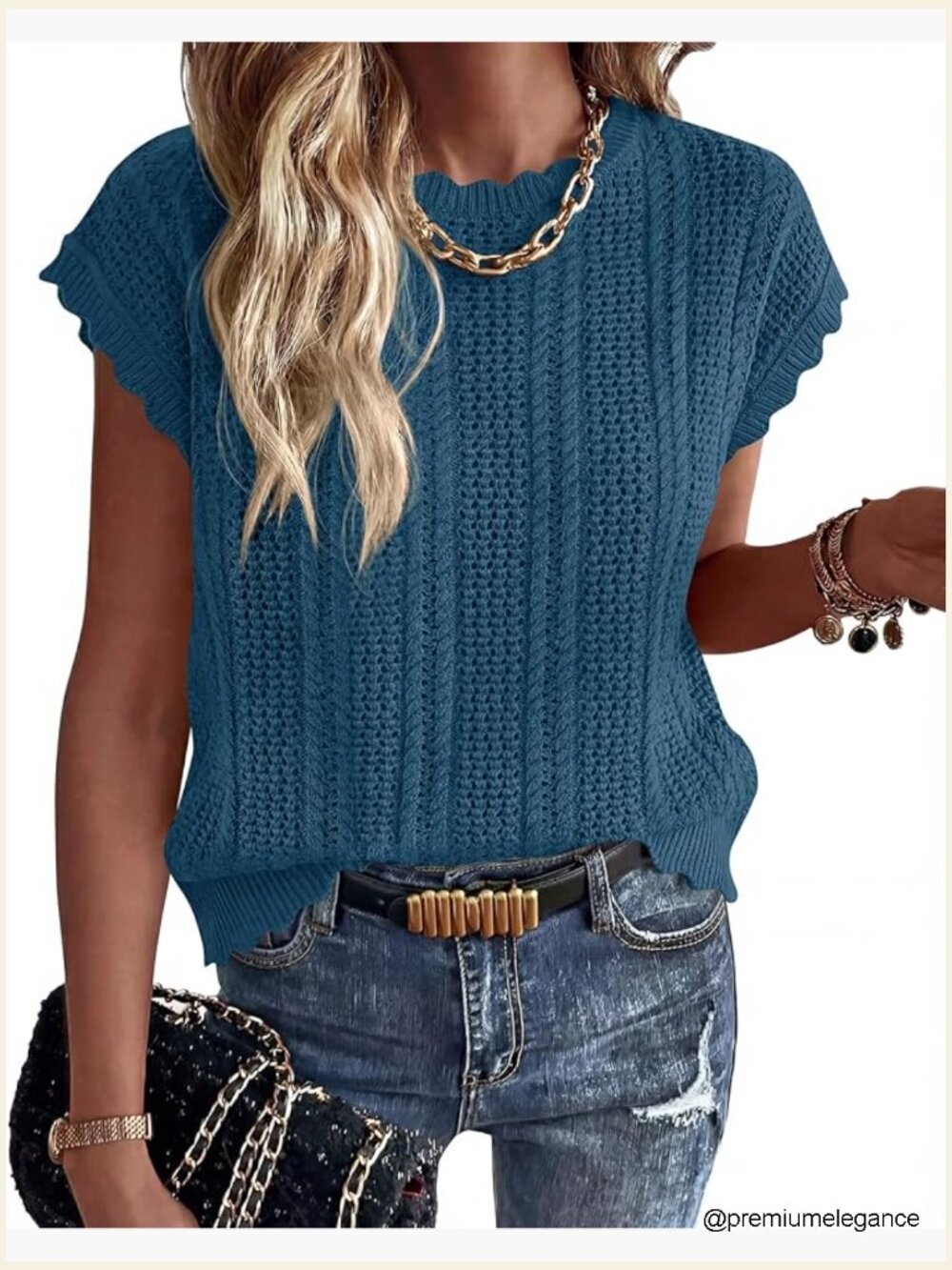 Crochet Cap Sleeve Sweater Vest Loose Fit Pullover Beach Vacation Outfit
